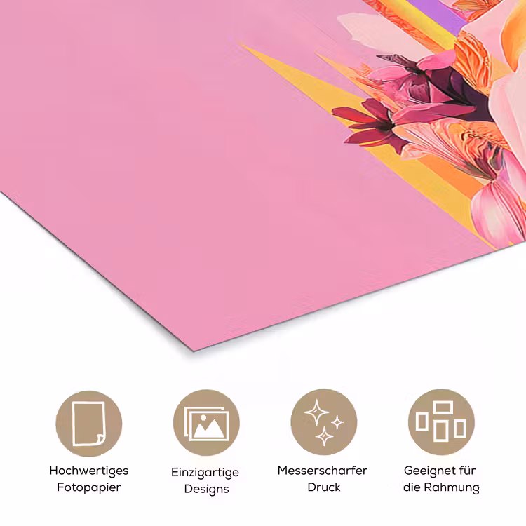 Vrouw - Bloemen - Paars - Abstract poster papier klein -tcloseup_DE