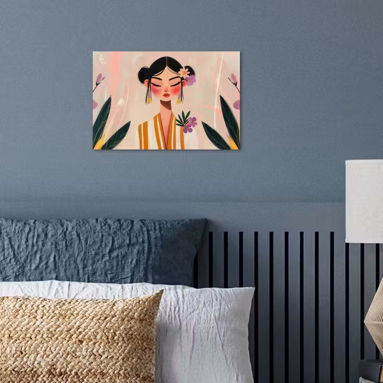 Vrouw - Bloemen - Pastel poster papier klein -sfeer2