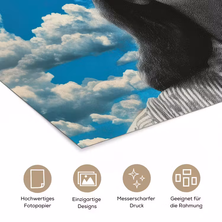 Vrouw - Bril - Regenboog - Wolken poster papier klein -tcloseup_DE