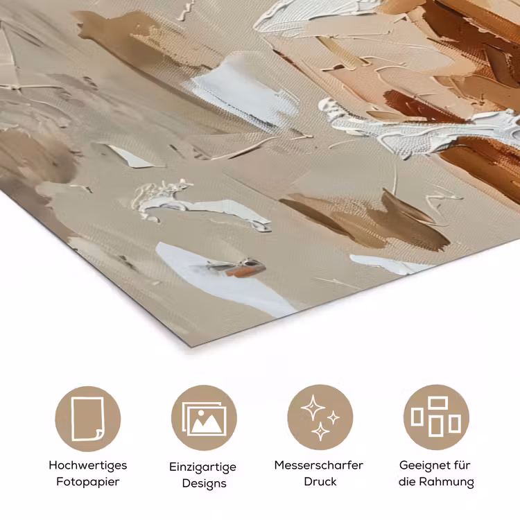 Vrouw - Verf - Abstract - Beige - Modern poster papier klein -tcloseup_DE