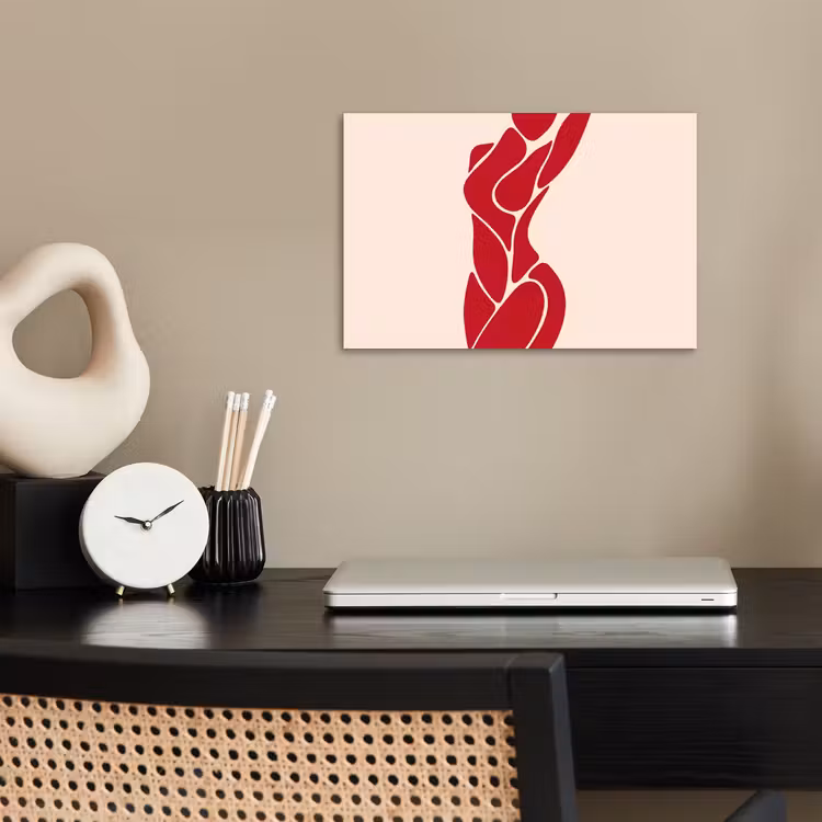 Vrouw - Figuur - Abstract - Modern - Rood poster papier klein -sfeer1