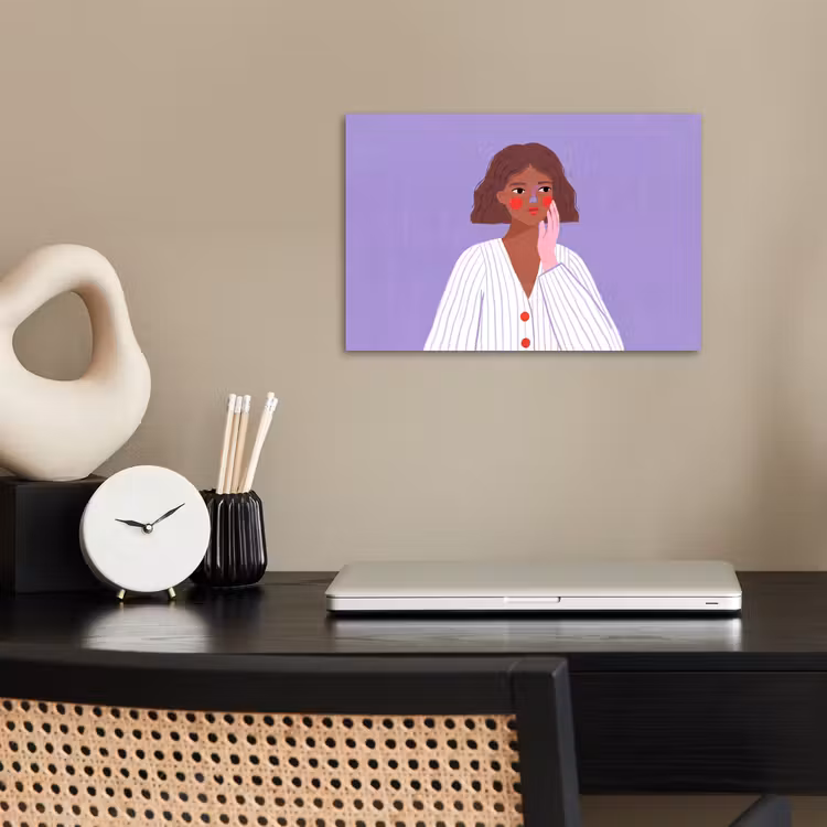 Vrouw - Gezicht - Mensen - Abstract - Kleurrijk poster papier klein -sfeer1