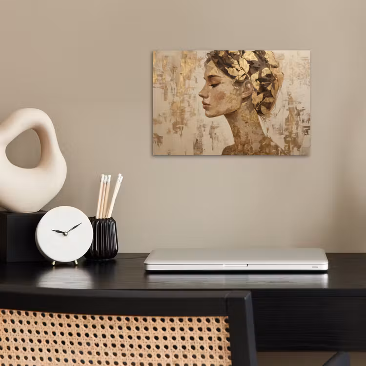 Vrouw - Goud - Abstract - Textuur poster papier klein -sfeer1