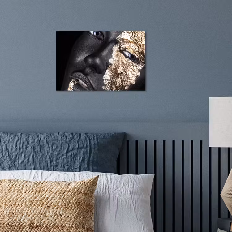 Vrouw - Goud - Zwart - Verf - Luxe poster papier klein -sfeer2
