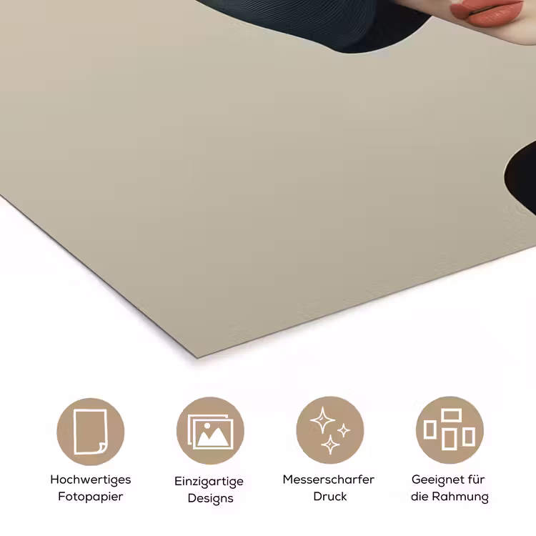 Vrouw - Groen - Hoed poster papier klein -tcloseup_DE