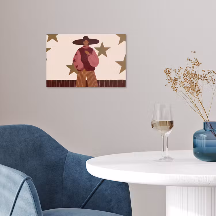 Vrouw - Hoed - Abstract - Modern - Portret poster papier klein -sfeer3