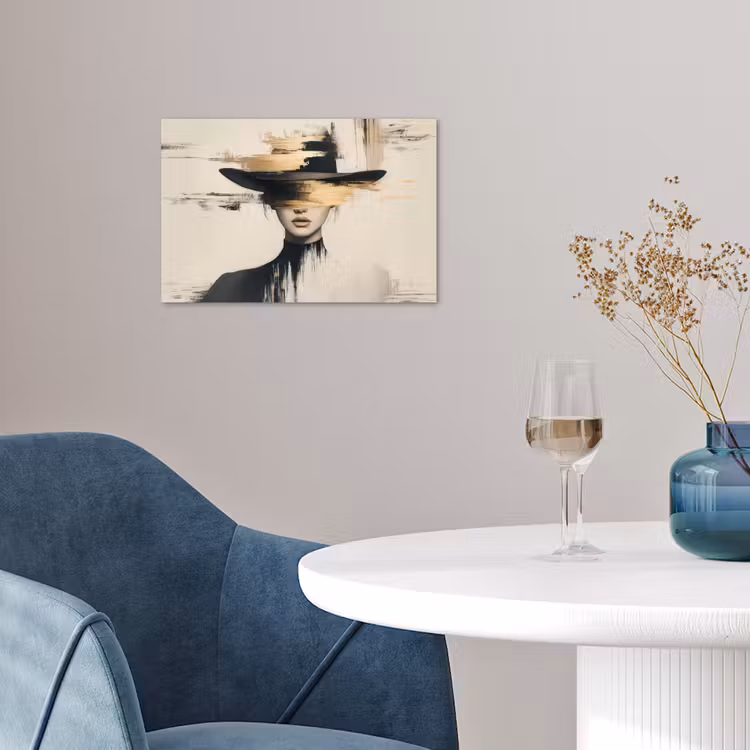 Vrouw - Hoed - Verf poster papier klein -sfeer3
