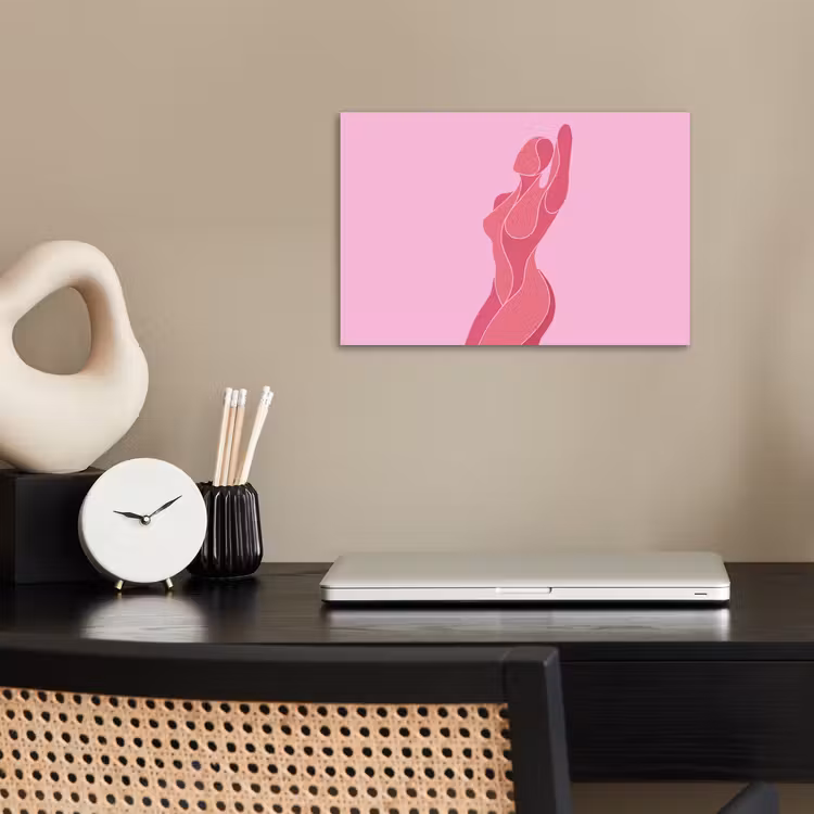 Vrouw - Lichaam - Abstract - Roze poster papier klein -sfeer1