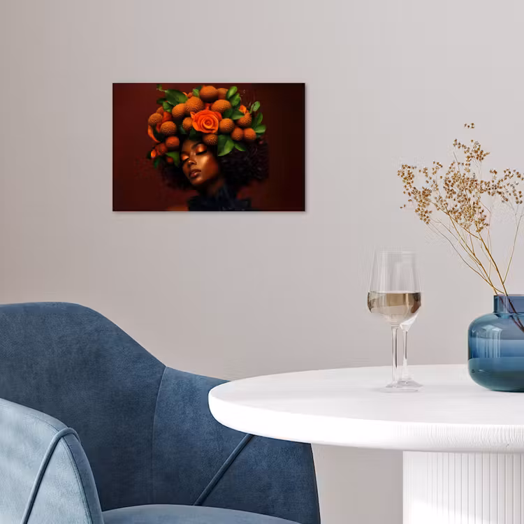 Vrouw - lychee - exotisch poster papier klein -sfeer3