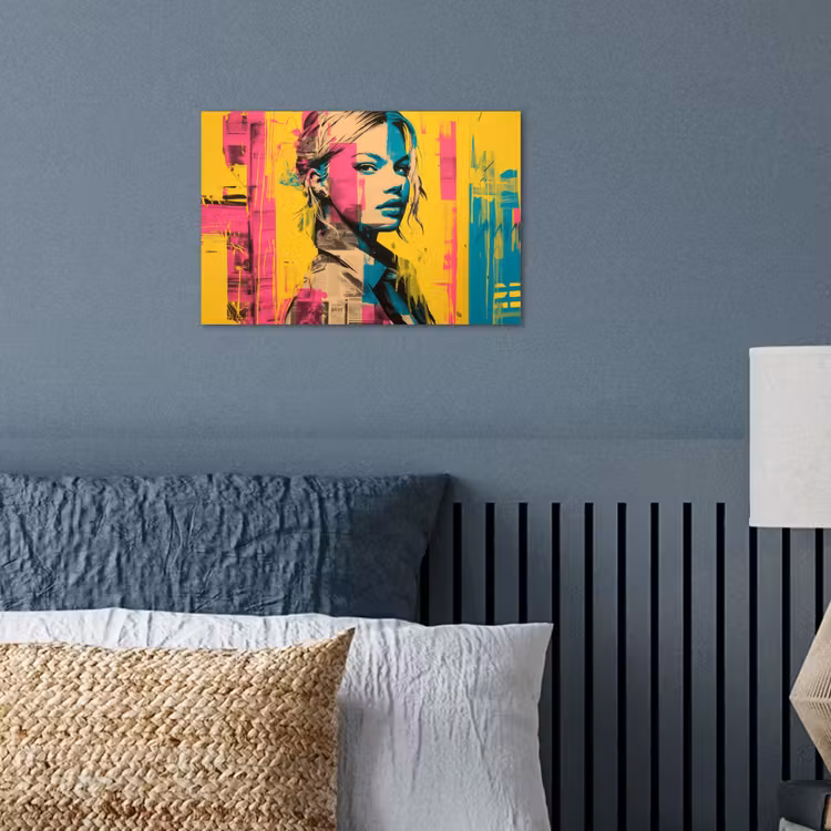 Vrouw - Verfstrepen - Gekleurd poster papier klein -sfeer2