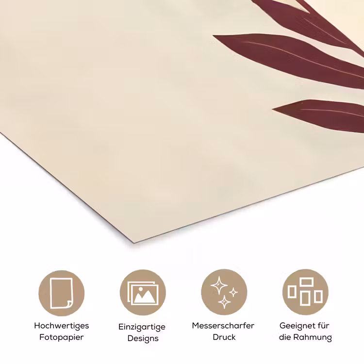 Vrouw - Minimalistisch - Bloem poster papier klein -tcloseup_DE
