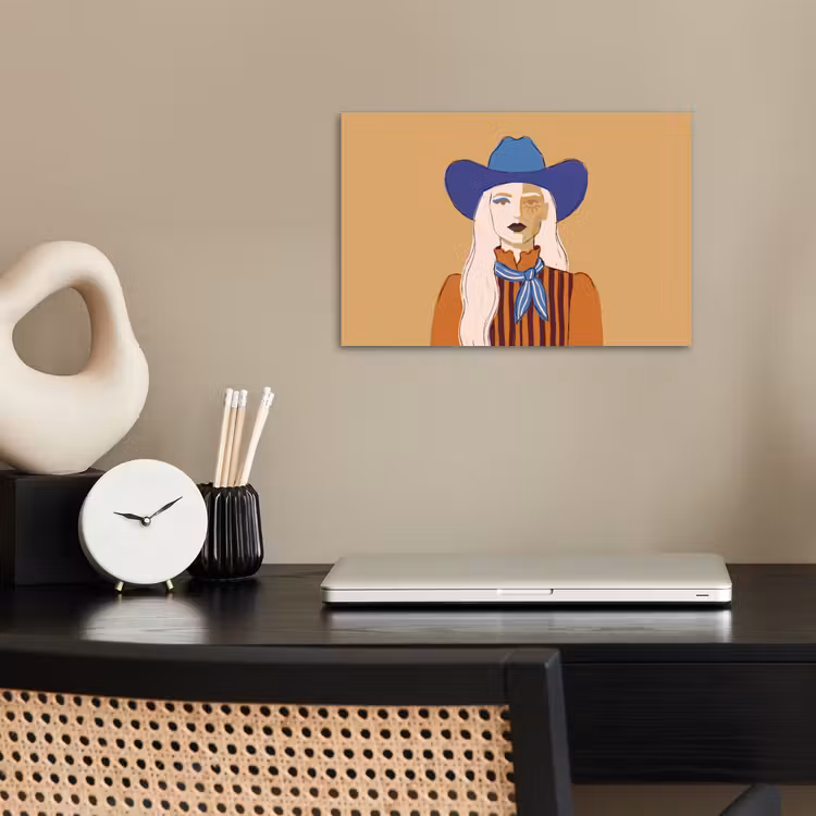 Vrouw - Portret - Abstract - Kleurrijk - Modern poster papier klein -sfeer1