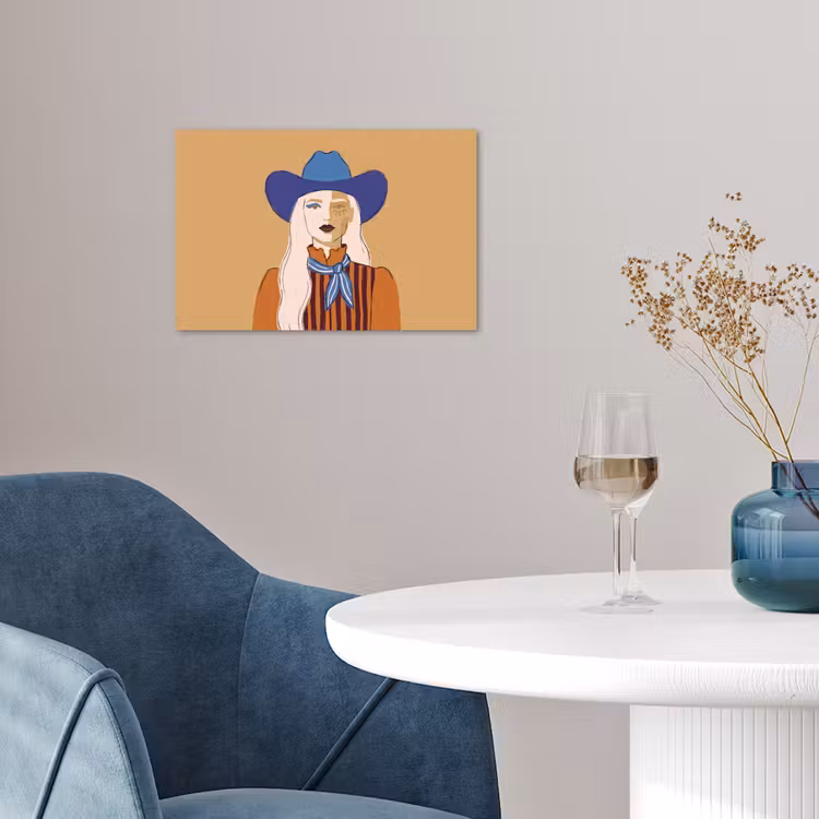 Vrouw - Portret - Abstract - Kleurrijk - Modern poster papier klein -sfeer3