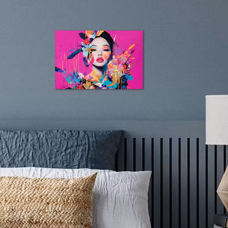 Vrouw - Portret - Abstract - Paars poster papier klein -sfeer2