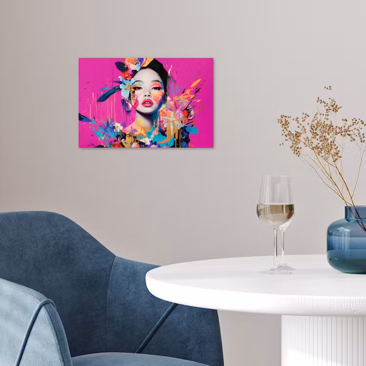 Vrouw - Portret - Abstract - Paars poster papier klein -sfeer3