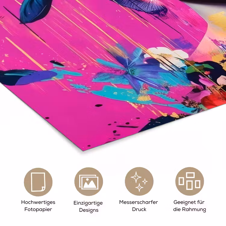 Vrouw - Portret - Abstract - Paars poster papier klein -tcloseup_DE