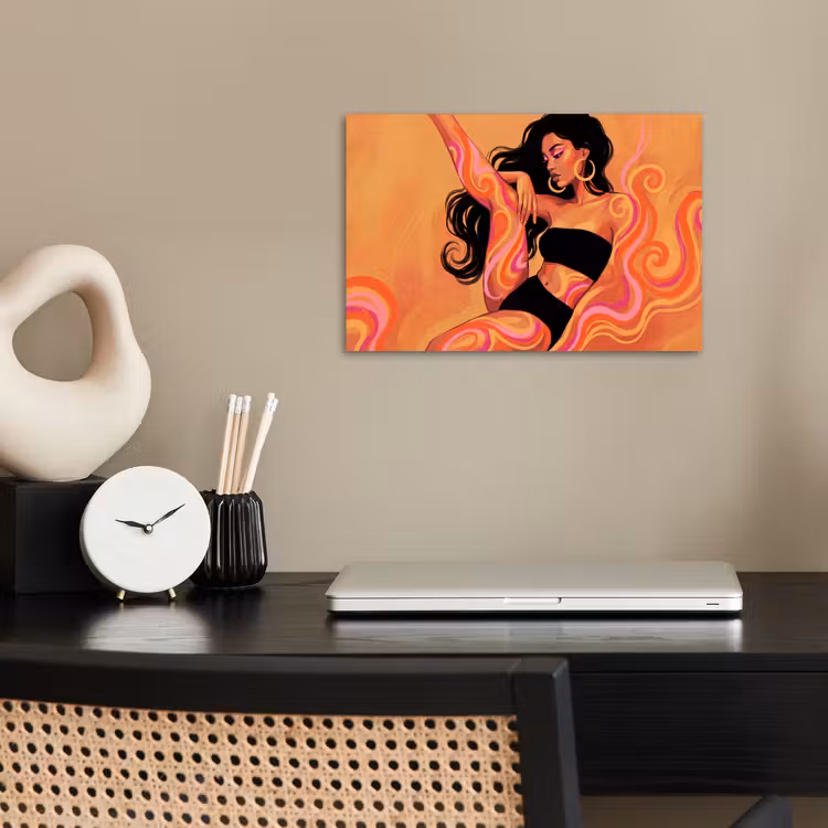 Vrouw - Portret - Abstract - Modern - Kleurrijk poster papier klein -sfeer1