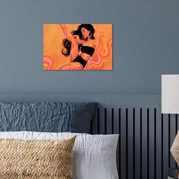 Vrouw - Portret - Abstract - Modern - Kleurrijk poster papier klein -sfeer2