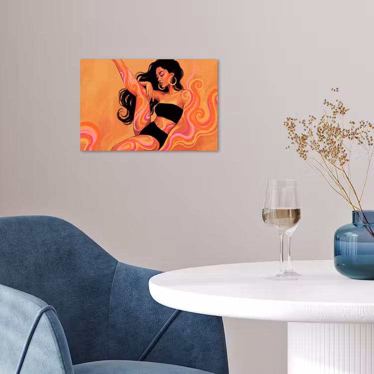 Vrouw - Portret - Abstract - Modern - Kleurrijk poster papier klein -sfeer3