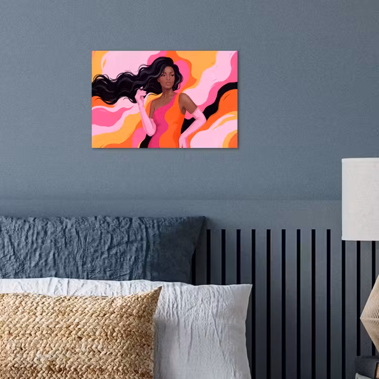 Vrouw - Portret - Kleurrijk - Modern - Kunst poster papier klein -sfeer2