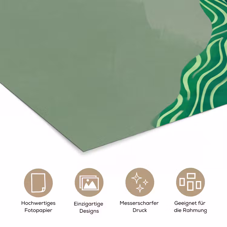 Vrouw - Portret - Illustratie - Modern - Groen poster papier klein -tcloseup_DE