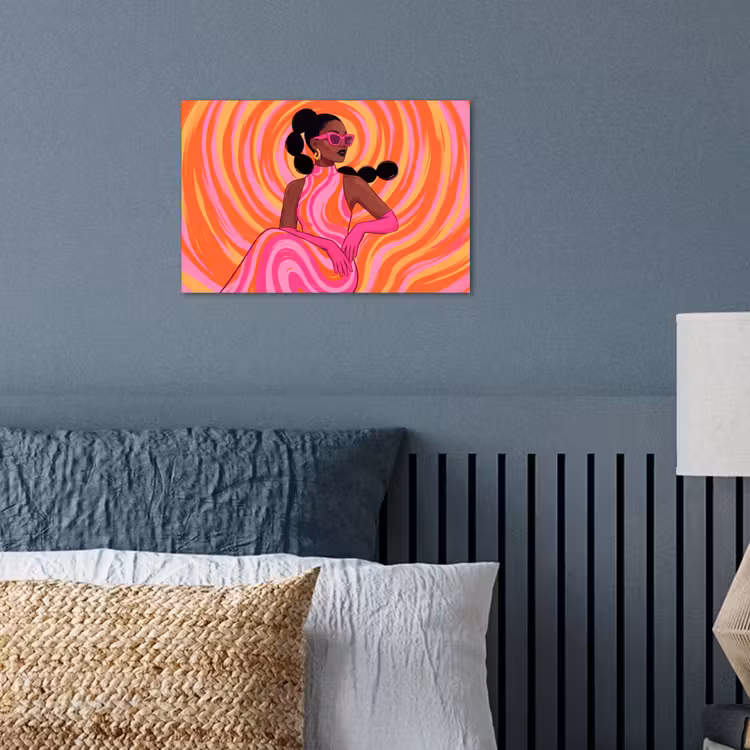 Vrouw - Portret - Kunst - Abstract - Roze poster papier klein -sfeer2