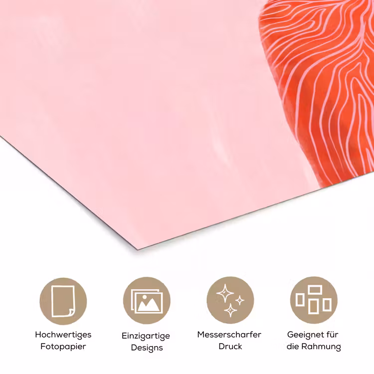 Vrouw - Portret - Modern - Kunst - Roze poster papier klein -tcloseup_DE