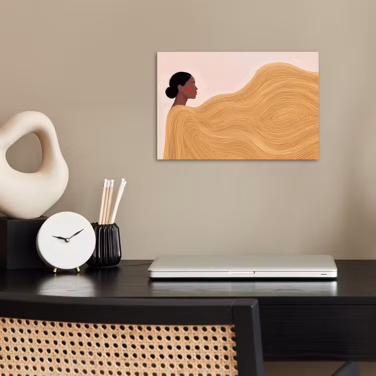 Vrouw - Profiel - Modern - Abstract - Kunst poster papier klein -sfeer1