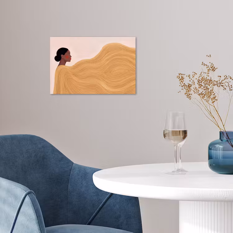 Vrouw - Profiel - Modern - Abstract - Kunst poster papier klein -sfeer3