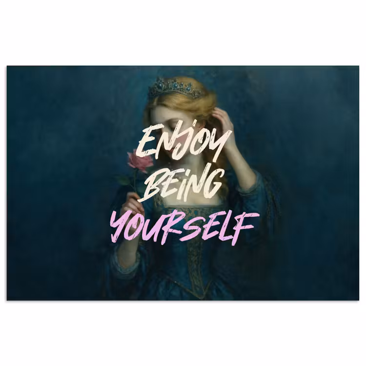 Vrouw - Roos - Quote poster papier klein -3d