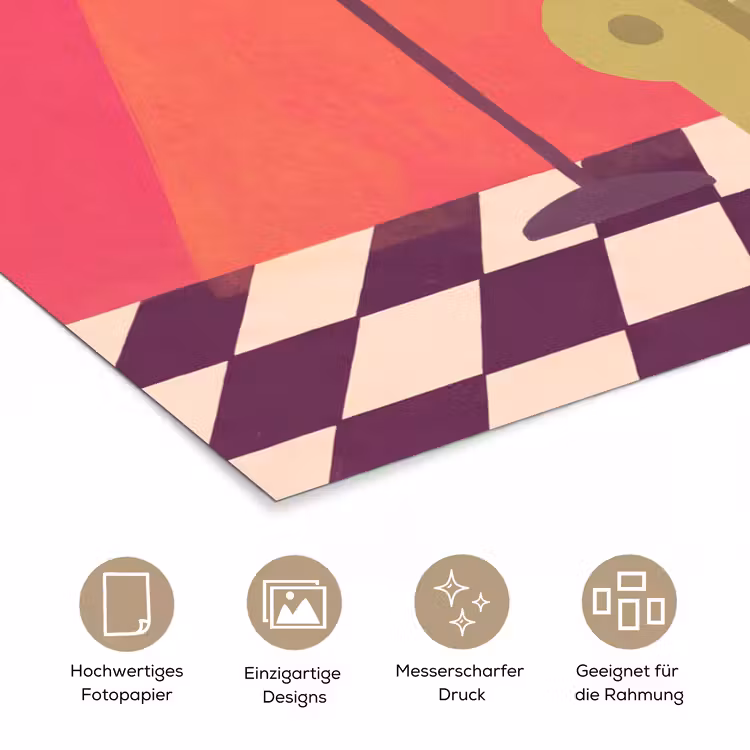 Vrouw - Rust - Interieur - Modern - Kunst poster papier klein -tcloseup_DE