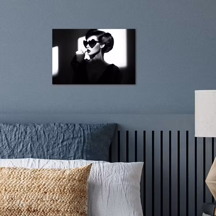 Vrouw - Zwart - Hart poster papier klein -sfeer2