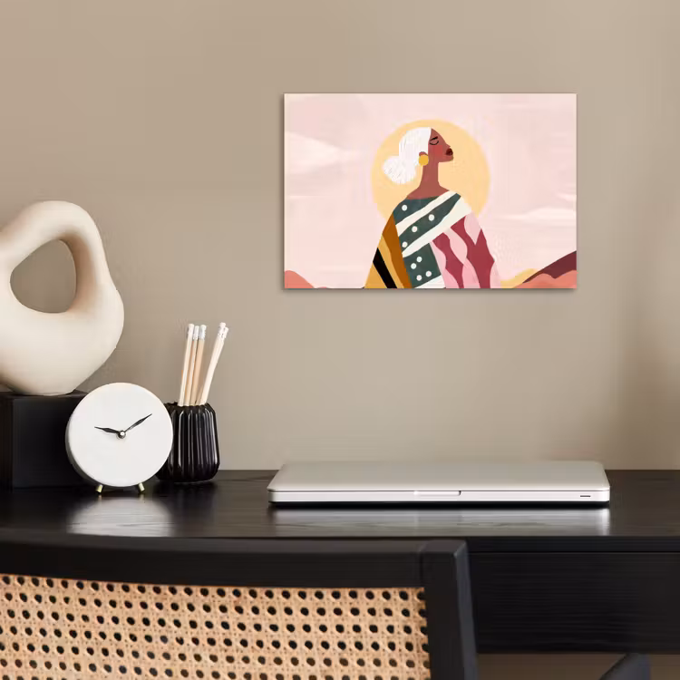 Vrouw - Zon - Kleurrijk poster papier klein -sfeer1