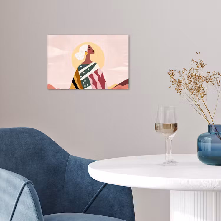 Vrouw - Zon - Kleurrijk poster papier klein -sfeer3