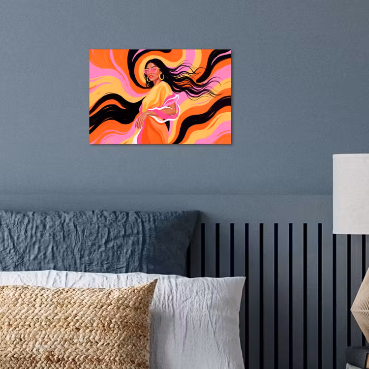 Vrouw - Zonnebril - Abstract - Kleurrijk poster papier klein -sfeer2