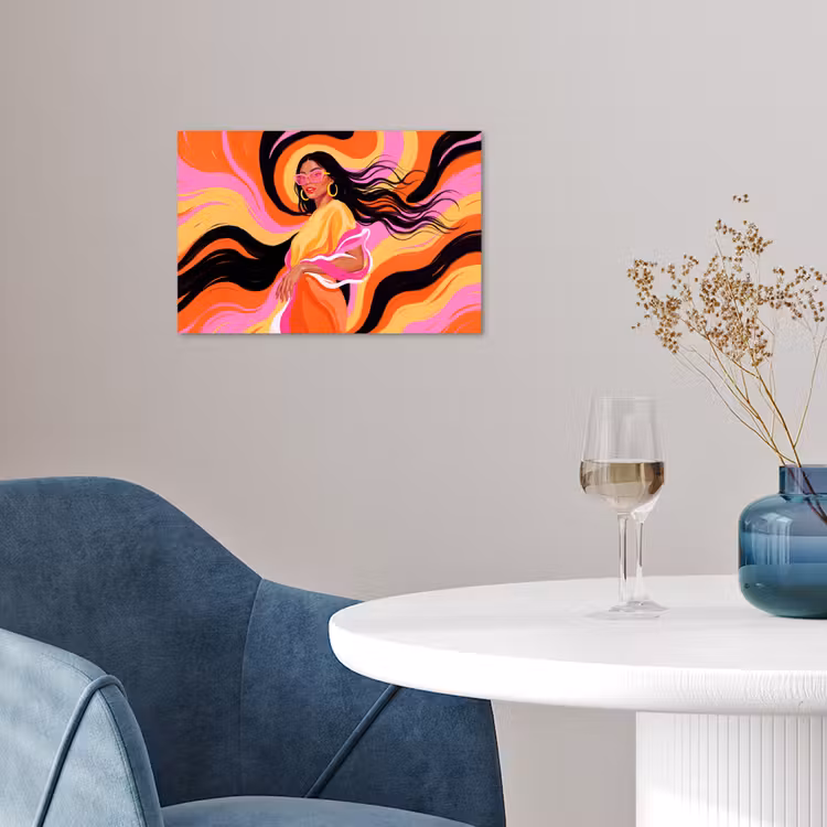 Vrouw - Zonnebril - Abstract - Kleurrijk poster papier klein -sfeer3