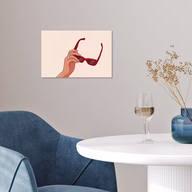 Vrouw - Zonnebril - Mode - Rood - Illustratie poster papier klein -sfeer3