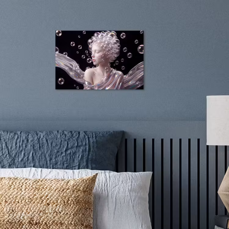 Vrouw - Bellen - Abstract - Kleurrijk poster papier klein -sfeer2