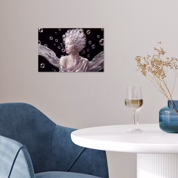 Vrouw - Bellen - Abstract - Kleurrijk poster papier klein -sfeer3