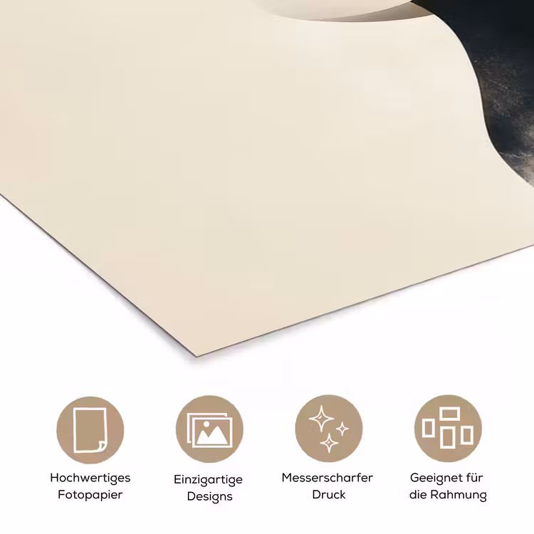 Vrouw - Golven - Zwart poster papier klein -tcloseup_DE