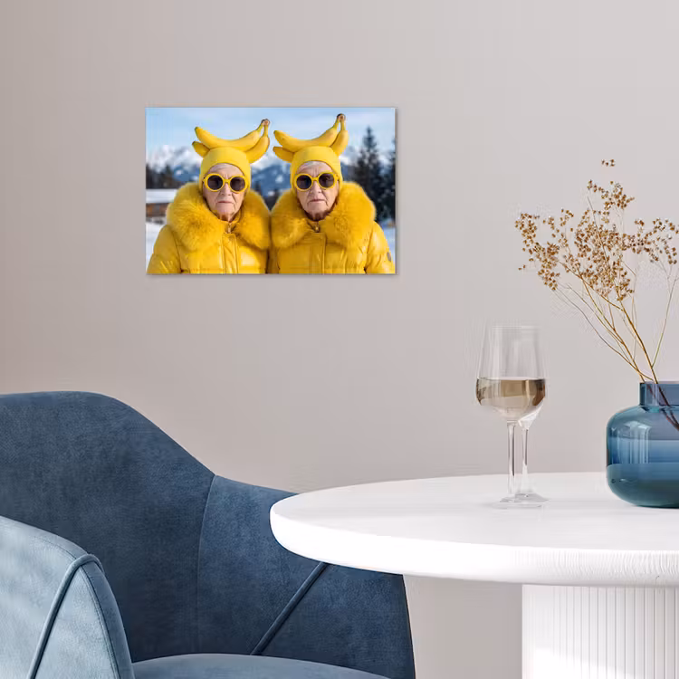 Vrouwen - Bananen - Geel poster papier klein -sfeer3