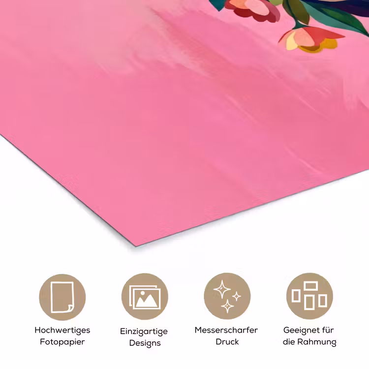 Vrouwengezicht - Vlinders - Kleurrijk poster papier klein -tcloseup_DE