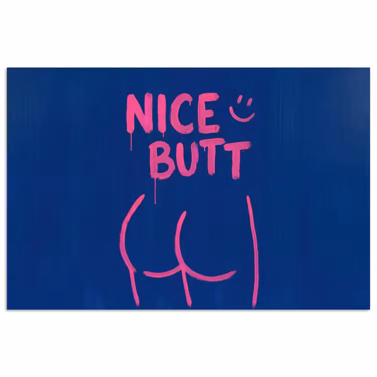 Brutaal - Grappig - Blauw poster papier klein -3d