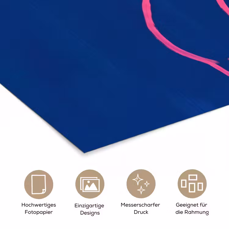Brutaal - Grappig - Blauw poster papier klein -tcloseup_DE