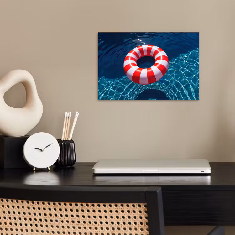 Recreatie - Water - Zomer - Rood - Wit poster papier klein -sfeer1