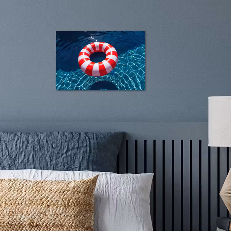 Recreatie - Water - Zomer - Rood - Wit poster papier klein -sfeer2
