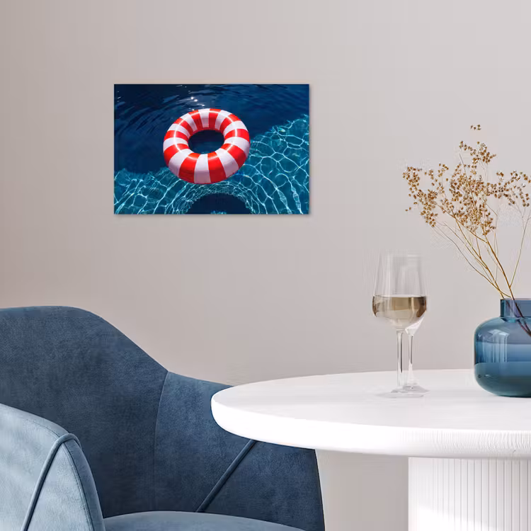 Recreatie - Water - Zomer - Rood - Wit poster papier klein -sfeer3