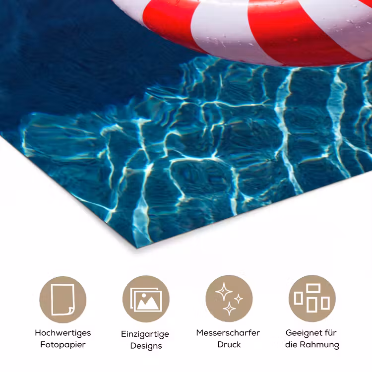 Recreatie - Water - Zomer - Rood - Wit poster papier klein -tcloseup_DE