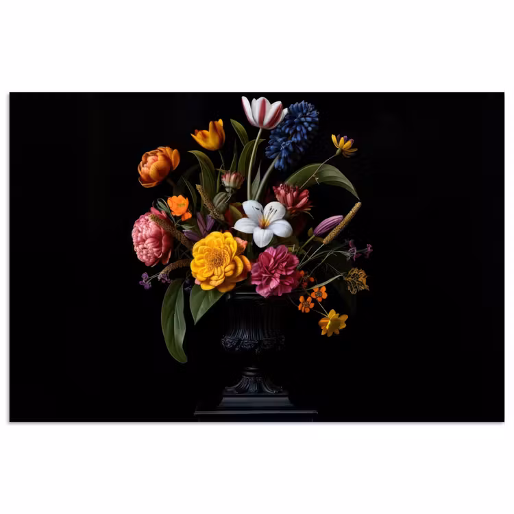 Lente - Bloemen - Klassiek - Vaas poster papier klein -3d