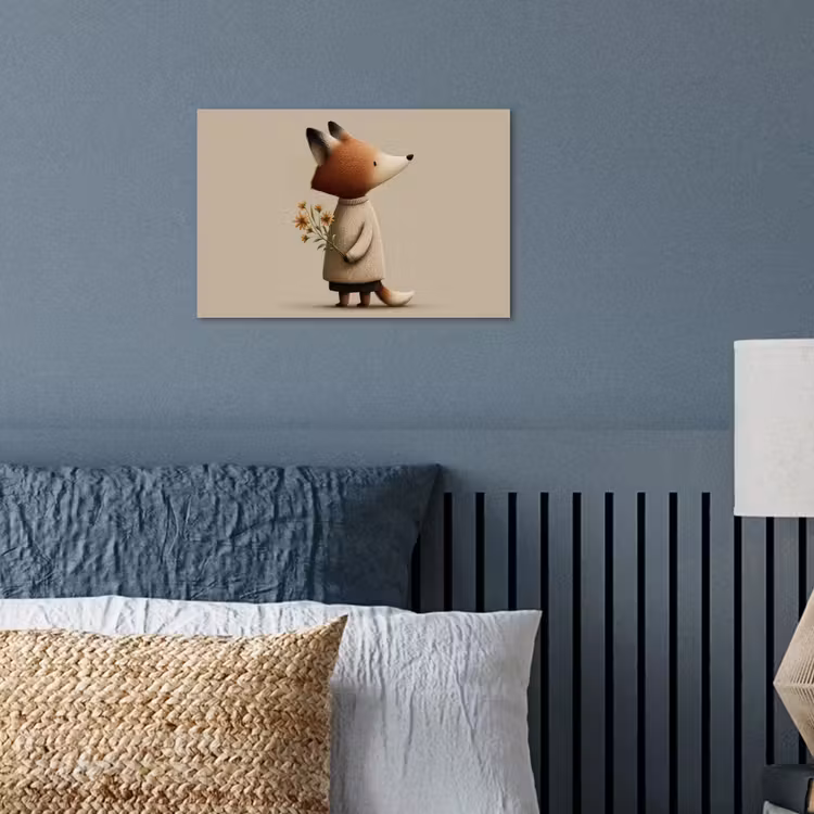 Vos - Gele bloemen - Minimalistisch poster papier klein -sfeer2
